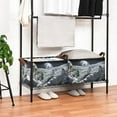 thumbnail image 3 of Yayeee Foldable Storage Basket for Shelves with Handles Waterproof Cloth Bins, Astronaut with Beer, 3 of 7
