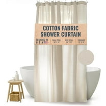 Cotton 36x74" Stall Shower Curtain - Natural fabric Leakproof curtain for luxury bathroom decor - Natural