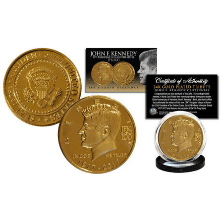 JFK Kennedy 35th President 100th BIRTHDAY CELEBRATION 24K Gold Clad Tribute Coin