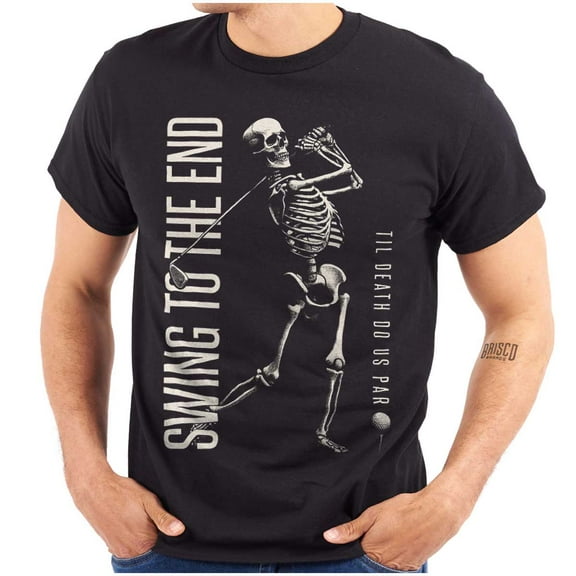 Funny Swing to the End Skeleton Golf Men's Graphic T Shirt Tees Brisco Brands S
