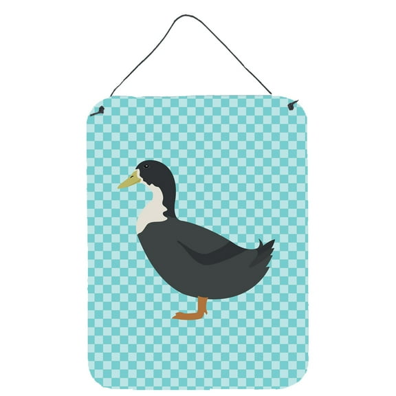 Caroline's Treasures BB8036DS1216 Blue Swedish Duck Blue Check Wall or Door Hanging Prints, 12x16, multicolor
