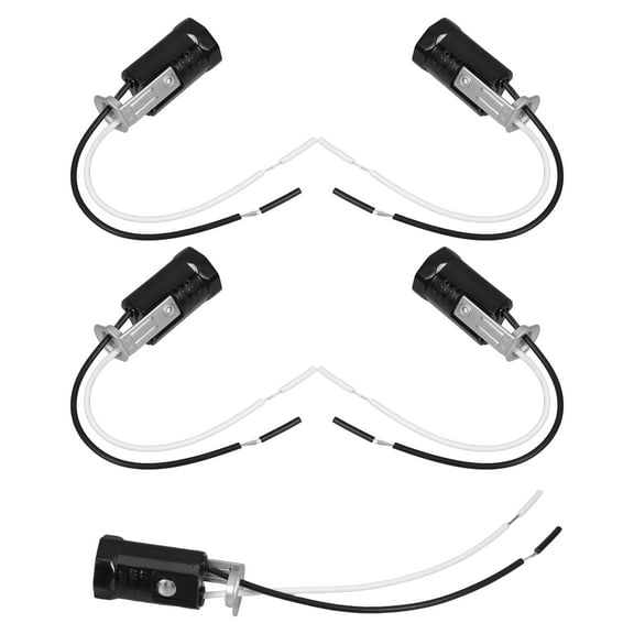 5 Pcs Bakelite Lamp Holder Plug-in Type Chandelier Bulb Small Light Clip Supplies Black