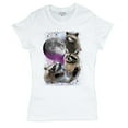 thumbnail image 5 of Racoons Howling at the Moon T-Shirt Funny Galaxy Wildlife Universe Humor Weird Animal in Space Women's Tee, 5 of 7