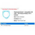 thumbnail image 2 of Thermostat Gasket - Compatible with 1995 - 1997 Nissan Pickup 2.4L 4-Cylinder 1996, 2 of 2