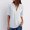 White, variant on hoksml Ladies Tops,Women's Summer Long Sleeve Shirts Zip Casual Tunic V-Neck Rollable Blouse Tops
