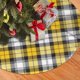 thumbnail image 2 of Falda para árbol de Navidad escocesa a cuadros escoceses, amarilla, negra y blanca, suave y divertida, decoración navideña de granja, 48", 2 of 4