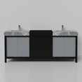 thumbnail image 6 of Zilara 80 in W Black and Grey Double Bath Vanity, Castle Grey Marble Top and Faucet Set, 6 of 12
