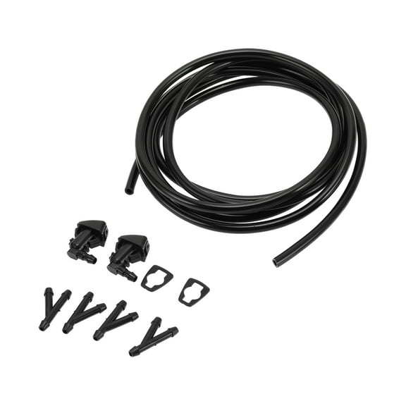 Unique Bargains Windshield Washer Nozzle Kit Front No.BT4Z17603A for Ford Edge 2011-2015 Black 1 Set