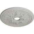 thumbnail image 3 of Ekena Millwork 23 5/8"OD x 4"ID x 1 1/2"P Rose and Ribbon Ceiling Medallion (Fits Canopies up to 4"), Hand-Painted Ultra Pure White, 3 of 5