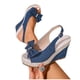 thumbnail image 4 of Sandalias de Cuña de Estilo de Tacones Azul Claro Denim con Arco de Strass, Zapatos Casuales de las Mujeres Más Tamaño Peep Toe Correa de Tobillo Primavera Verano, 4 of 9