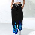 thumbnail image 2 of Samickarr Sweatpants for Women Fall Trendy Drawstring Elastic High Waist Cinch Bottom Baggy Jogger Pants Comfy Bottom Printed Casual Athletic Trousers, 2 of 5