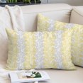 thumbnail image 2 of Yellow Grey Botanical Queen Pillow Covers, Pastoral Spring Summer Leaf Soft Breathable Throw Pillow Cases with Invisible Zipper, Decorative Pillowcase Pillows Protectors for Sofa Bed Chair 20"x30", 2 of 9