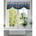 thumbnail image 2 of Blue Gray Wood Grain Tie Up Valances Curtain, Adjustable Kitchen Countryside Stripe Valances for Windows Decor, Rod Pocket Short Curtains Set for Bedroom/Bathroom, 42"x12", 2 of 8