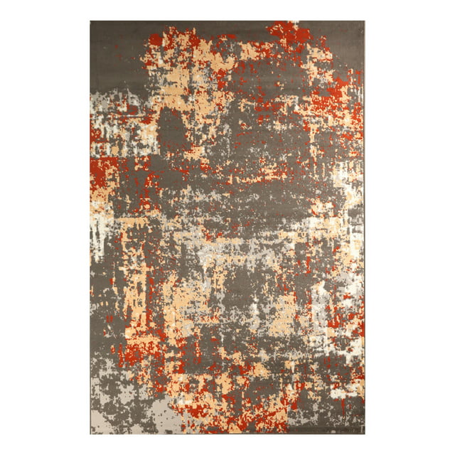 Furnish My Place Accent Rug - 7 ft. 8 in. x 11 ft., Dark Grey, Indoor Rug with Abstract Design, Jute Backing