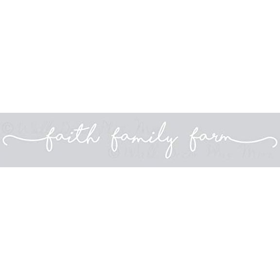 Faith Family Farm Wall Sticker Vinyl Lettering Decals Home Décor 36x5-Inch White