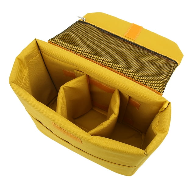 Waterproof Camera Insert Bag, Camera Insert Bag Nylon + Sponge Portable Anti Wrinkle Anti Scratch Dustproof Shockproof For SLR Camera And Lens Yellow,Gray