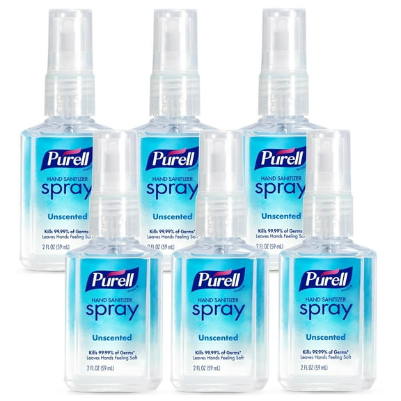 Advanced Hand Sanitizer Spray, Unscented, 2 fl oz Travel-Size Spray Bottle (Pack of 6) – 2023-04-EC