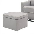 thumbnail image 5 of DaVinci Owen Swivel Glider Recliner Chair w/ Ottoman, Gray w/ Cream Piping, 5 of 9
