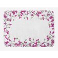 thumbnail image 1 of Flower Bath Mat, Vintage Frame with Ivy Floral Design with Leaves Buds and Branches Retro Print, Non-Slip Plush Mat Bathroom Kitchen Laundry Room Decor, 29.5 X 17.5 Inches, Multicolor, Ambesonne, 1 of 2