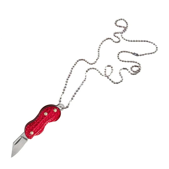 Usloyux Under $5 Mini Portable Folding Knife, Peanut Shape Necklace Tool with Keychain, Stainless Steel Utility Cutter for Outdoor Activities, Compact EDC Equipment