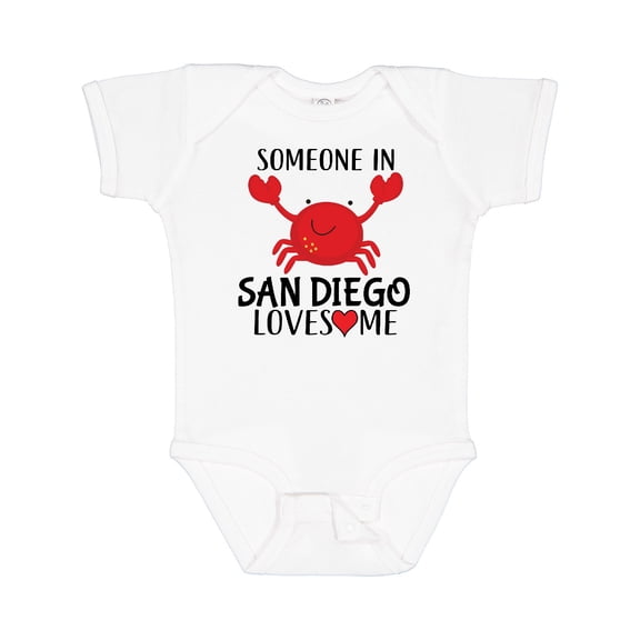 Inktastic Someone in San Diego Loves Me Boys or Girls Baby Bodysuit