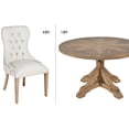 thumbnail image 3 of AFD Home 12018571 48 in. Farmhouse Diamond Round Dining Table, Light Brown - Set of 5, 3 of 4