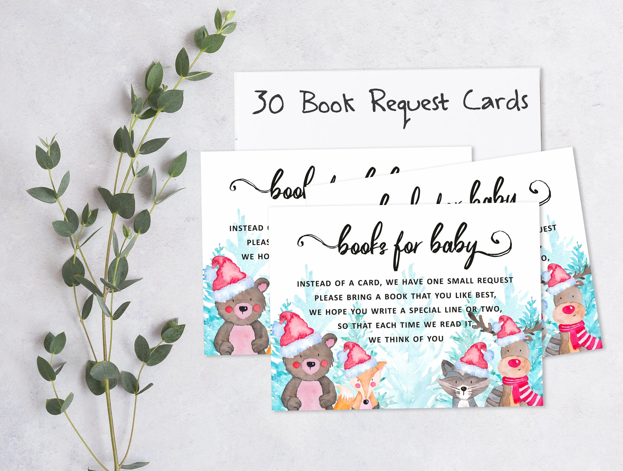 Inkdotpot Set Of 30Winter Jungle Theme Baby Shower Invitations-Diaper Raffle Tickets And Baby Shower Book Request Cards Gender Neutral Invites Its A Boy Its A Girl