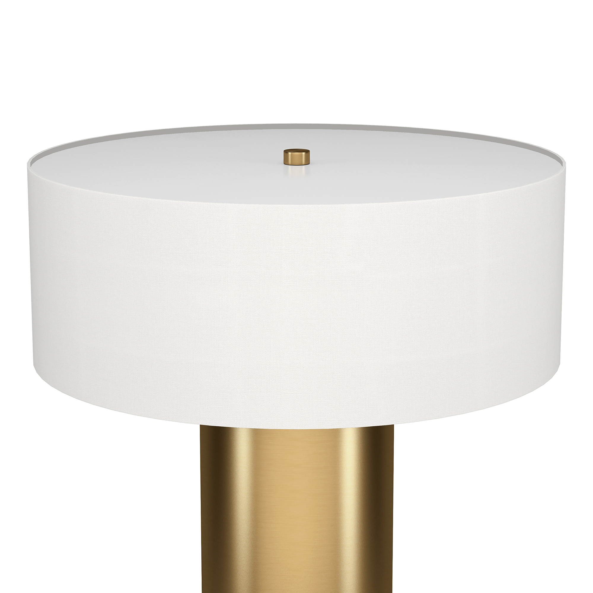 Wells 24" Tall Table Lamp with Fabric Shade in Brass/White