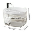 thumbnail image 2 of 6.5 x 4.53 x 4.13 inch 3-Stage Filtration Pet Water Fountain with Automatic Circulation for Cats and Dogs 50.72oz Capacity Low Noise Pump with LED Indicator (White), 2 of 6