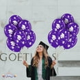thumbnail image 3 of PMU 50 Pcs Graduation Balloons PartyTex 11 inch Premium Purple with All-Over Print White Grad Caps-Confetti and Streamers Graduation Party Decorations, 3 of 7