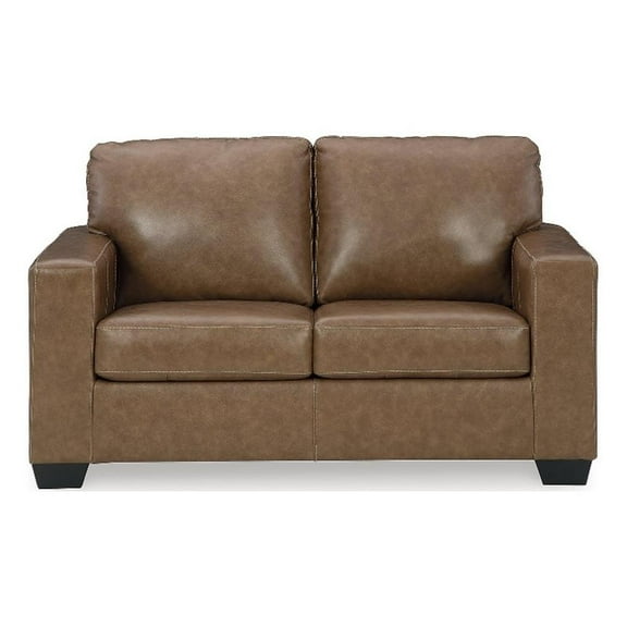 Bowery Hill Contemporary Corner-blocked frame Caramel Loveseat
