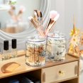 thumbnail image 2 of Ryvnso 2 Pack Qtip Holder Organizer Retro Peony Flower Bathroom Cotton Swabs Cans Storage Canister, 2 of 7