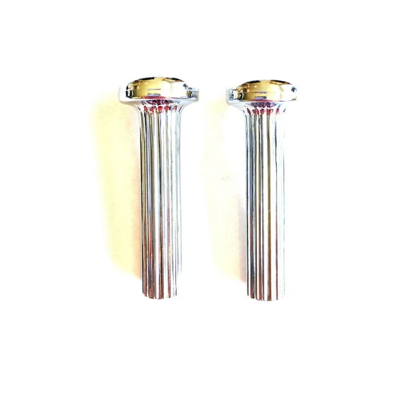 1968-1977 Inner Door Lock Knobs, Ribbed Chrome OE Style - Pair