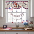 thumbnail image 3 of Independence Day Tie Up Valances Curtain, Adjustable Kitchen Red Blue USA Flag Floral Fireworks Linen Texture Valances for Windows Decor, Rod Pocket Short Curtains Set for Bedroom/Bathroom, 54"x18", 3 of 9