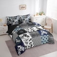 thumbnail image 3 of Manfei Teens Boys Motorcycle Motocross Bedding Comforter Set 7 Pieces,Extreme Sport Full Bedding Set Lightweight,Geometric Plaid Fitted Sheet Flat Sheet,Microfiber Bedroom Decor,Reversible, 3 of 8