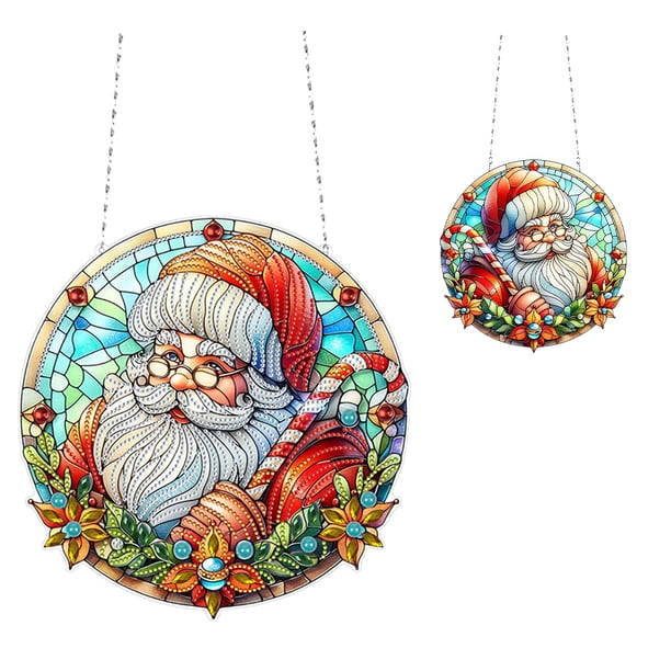 Adornos Colgantes Pintura Diamantes Acrílico Navideño para Ventanas