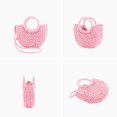thumbnail image 3 of Mini Semi-circle Rattan Straw Bag, Hand-woven Women Summer Retro Beach Tote Shoulder Bag Crossbody Travel Beach Bag, 3 of 6
