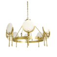 thumbnail image 1 of Pasargad Home PMD-7798-8 8 Light Vendome Chandelier Real Round Marble Candle Fixture with Shade, 1 of 1
