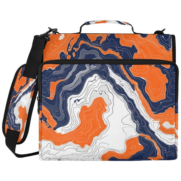 ALAZA Zipper Binder Orange Tie Dye Marble Pattern 2 inch 3 Ring 500 Sheet Capacity Trapper Keeper File Folder Organizer Bag