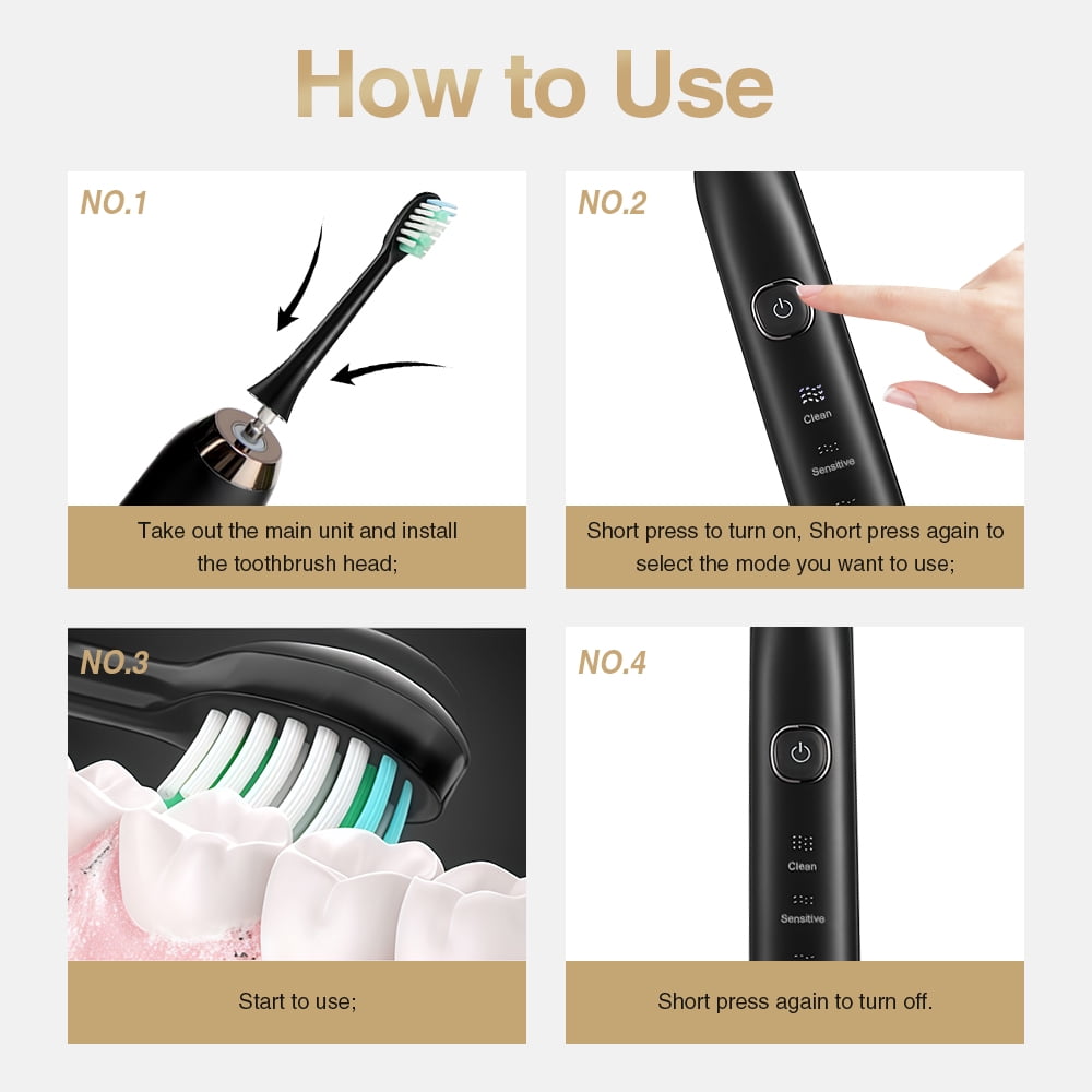 Flaremore Sonic Electric Toothbrush for Adults and Teen,Rechargeable Travel Toothbrush with 8 Brush Heads & Travel Case, Smart Timer,5 Modes,2-Hour Fast Charge Last 20 Days,White
