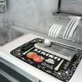 thumbnail image 5 of Black Dish Drying Mats for Kitchen Counter 18x24 inch Cooking Delicious Absorbent Drying Pad Reversible Microfiber Dishes Drainer Mat Quick Dry Black Dish Mat for Kitchen Counter Coffee Bar, 5 of 6