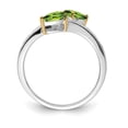 thumbnail image 2 of Brilliant Gemstones Sterling Silver with 14K Accent Rhodium-plated Peridot and Diamond Ring, 2 of 6