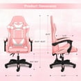 thumbnail image 4 of [US IN STOCK] Gaming Chair Pink Bunny Ergonomic Gamer Chair with Lumbar Support PU Leather High Back Racing Computer Chairs, 4 of 7