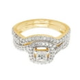thumbnail image 3 of AFFY 0.85CT Moissanite Diamond Wedding Engagement Bridal Set Ring in 14K Yellow Gold over Silver-6, 3 of 8