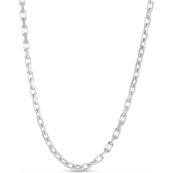 Floreo .925 Sterling Silver Rhodium Plated 3mm Solid French Cable Chain Necklace
