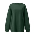 thumbnail image 3 of Wangmeiwg Women's Sweatshirts Women's Hoodies Pullover Sweatshirt for Autumn Winter Soft Loose Fit Solid Color Casual Long Sleeve Top ComfortableWarm Knitted Sweater Fashion Tunic Green M, 3 of 3