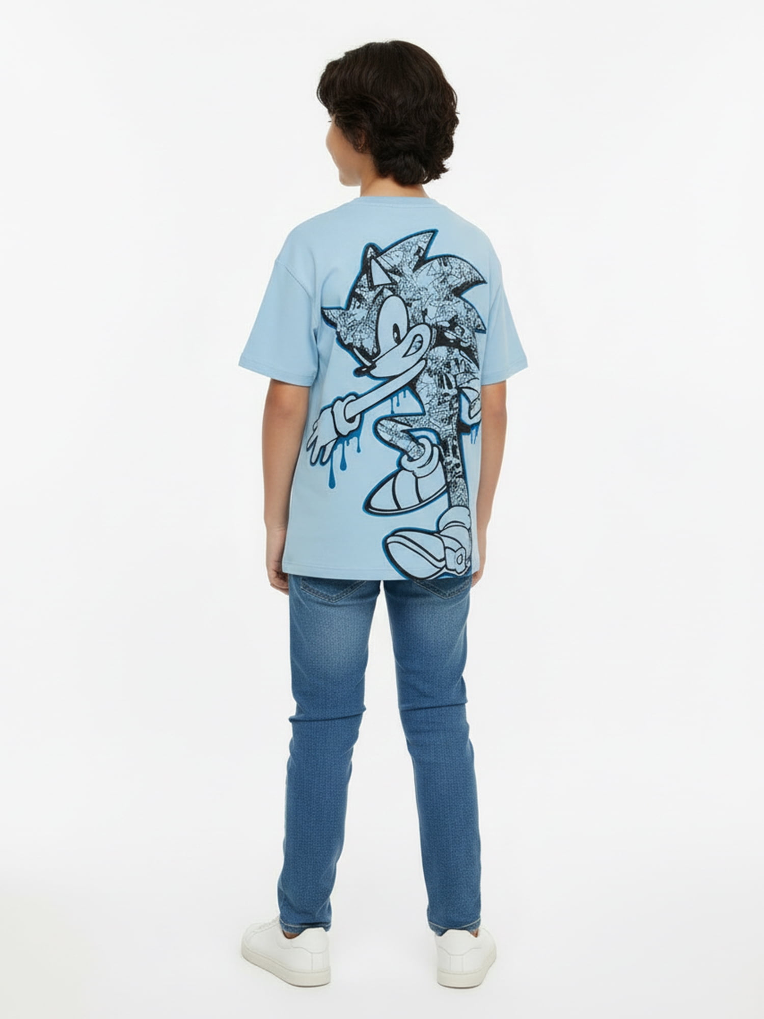 Sonic the Hedgehog Boys' Embroidered Tee with Short Sleeves, Sizes 4-18