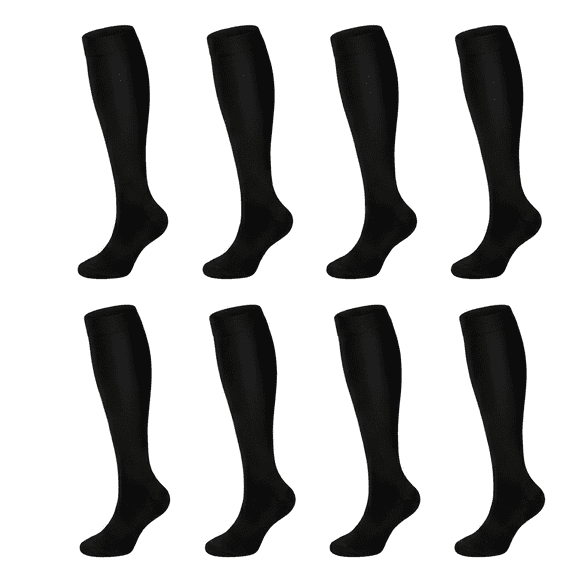 ROSEXIXI Compression socks 4 pairs of knee high unisex compression support hoses women's leg sleeves running pressure socks elastic and breathable sports