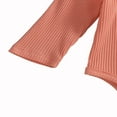 thumbnail image 4 of EASTIN Baby Boy Girl Solid Color Cotton Knitted Ruffle Long Sleeve Romper Top Drawstring Pants, 4 of 5