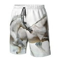 thumbnail image 5 of Kdxio Running White Horses Pattern Mens Casual Shorts - Drawstring Summer Beach Sports Shorts for Men, 5 of 9
